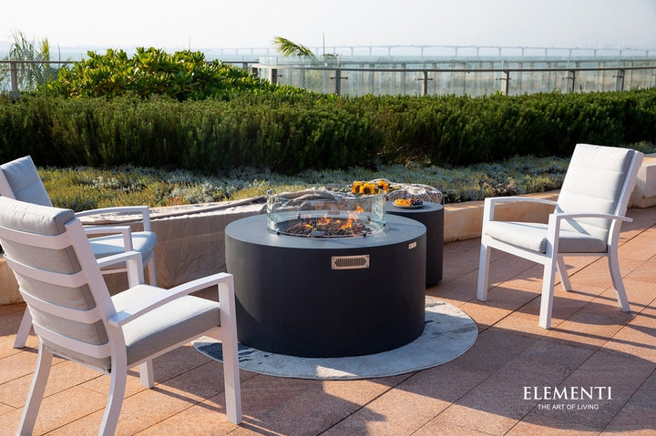 Elementi Pacaya Propane Fire Pit Light Grey, 43 x 43 Inches