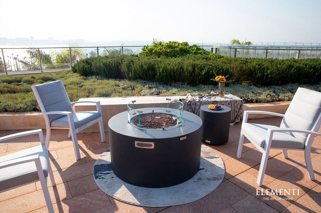 Elementi Pacaya Propane Fire Pit Light Grey, 43 x 43 Inches