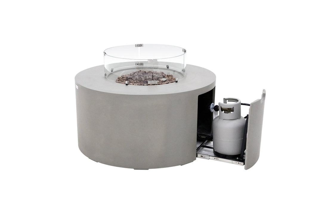 Elementi Pacaya Propane Fire Pit Light Grey, 43 x 43 Inches