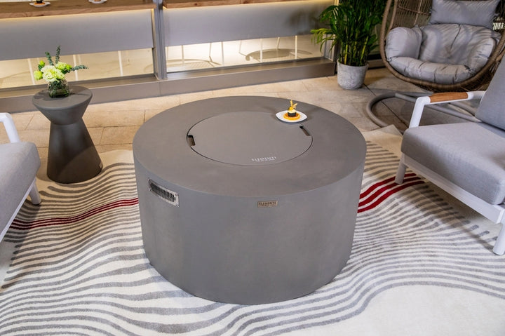 Elementi Pacaya Propane Fire Pit Light Grey, 43 x 43 Inches