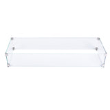 Elementi Plus Rectangular Tempered Glass Wind Screen for Outdoor Fire Pit - 40.4 x 15.2 x 7 inches