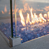 Elementi Plus Rectangular Tempered Glass Wind Screen for Outdoor Fire Pit - 40.4 x 15.2 x 7 inches
