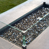 Elementi Plus Rectangular Tempered Glass Wind Screen for Outdoor Fire Pit - 40.4 x 15.2 x 7 inches