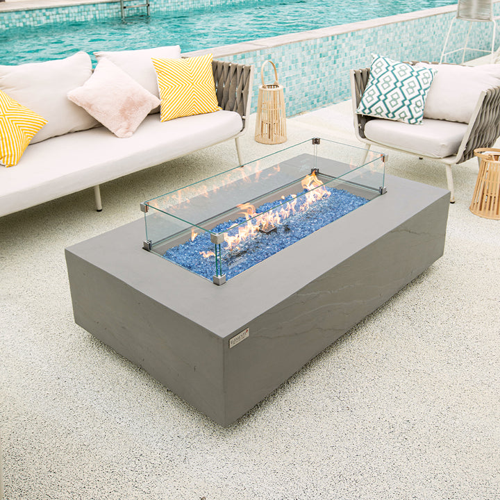 Meteora Outdoor Space Grey Fire Pit Table - Select Fuel Type