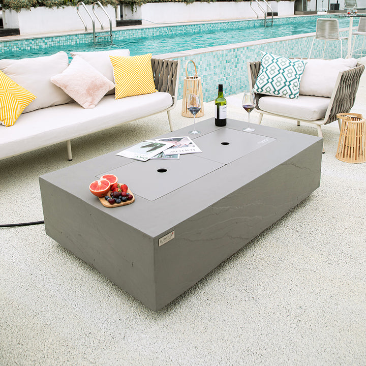 Meteora Outdoor Space Grey Fire Pit Table - Select Fuel Type