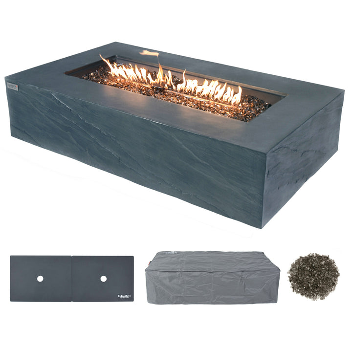 Capetown Outdoor Slate Black Fire Pit Table - Select Fuel Type