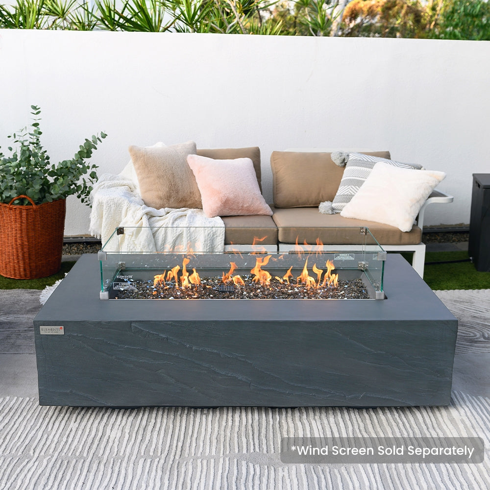 Capetown Outdoor Slate Black Fire Pit Table - Select Fuel Type