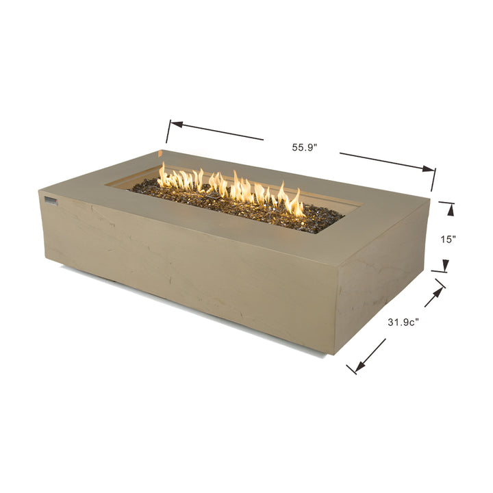 Colorado Outdoor Sunlight Yellow Fire Pit Table - Select Fuel Type