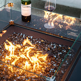 Elementi Plus Square Tempered Glass Wind Screen for Outdoor Fire Pit - 23.6 x 23.6 x 7 inches