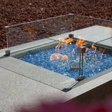 Elementi Plus Square Tempered Glass Wind Screen for Outdoor Fire Pit - 23.6 x 23.6 x 7 inches