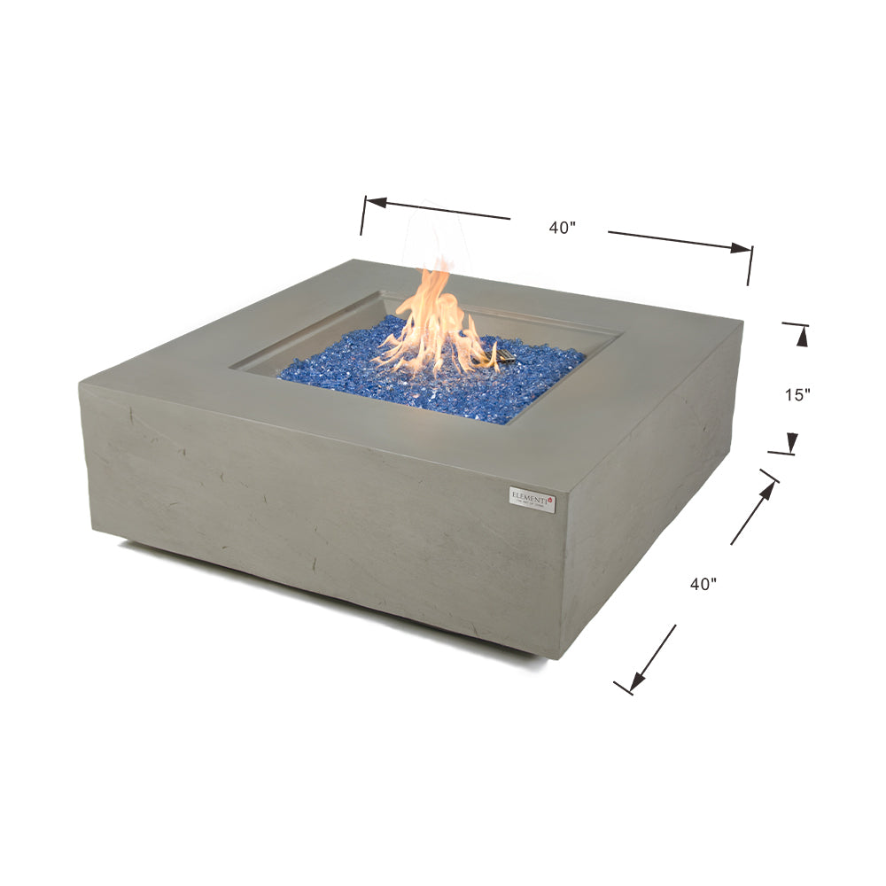 Capertee Outdoor Space Grey Fire Pit Table - Select Fuel Type