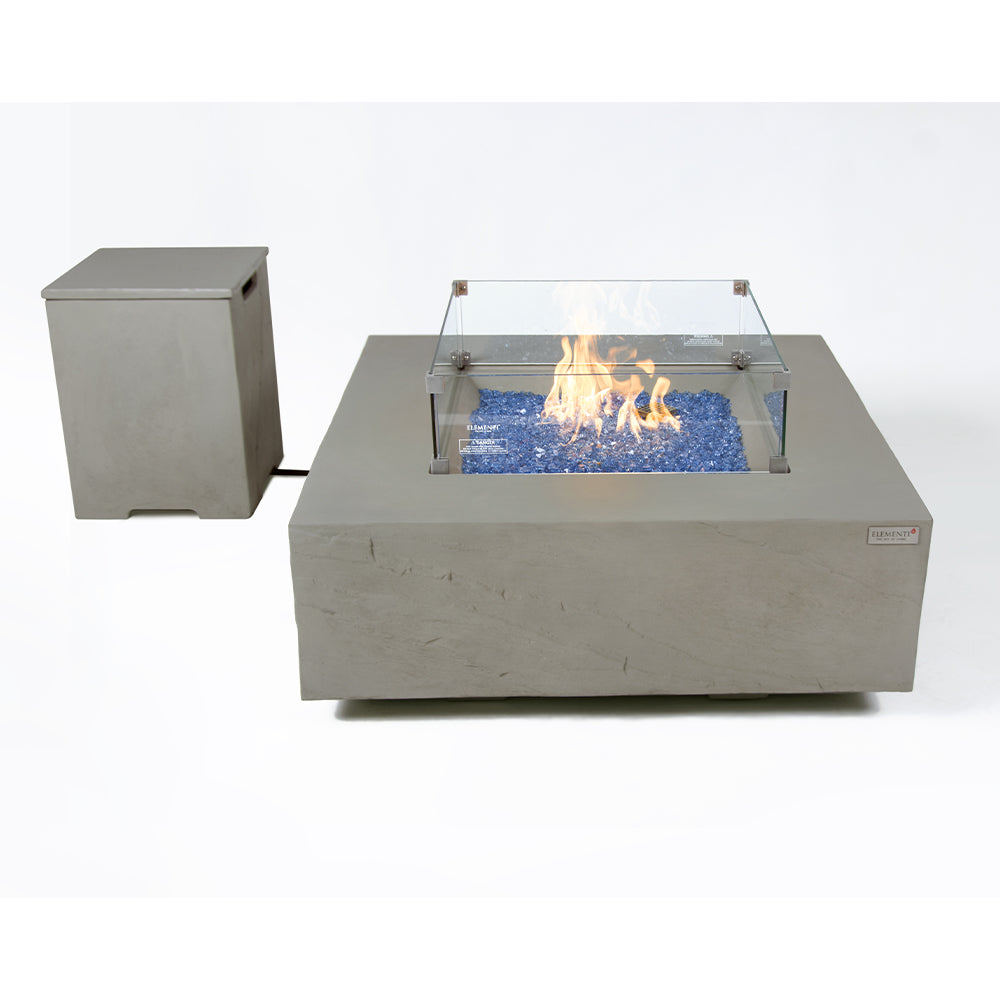 Capertee Outdoor Space Grey Fire Pit Table - Select Fuel Type