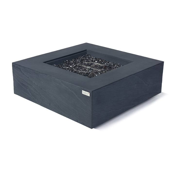 Roraima Outdoor Slate Black Fire Pit Table - Select Fuel Type