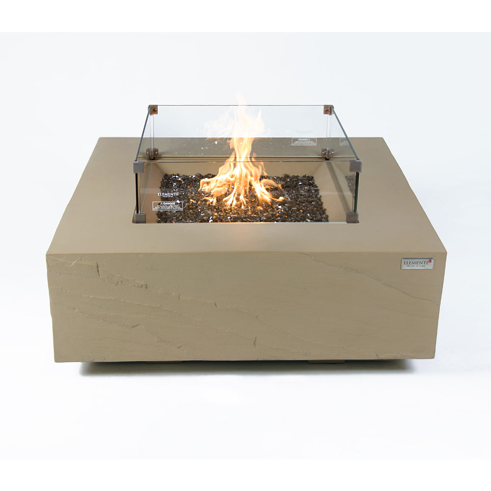 Uluru Outdoor Sunlight Yellow Fire Pit Table - Select Fuel Type