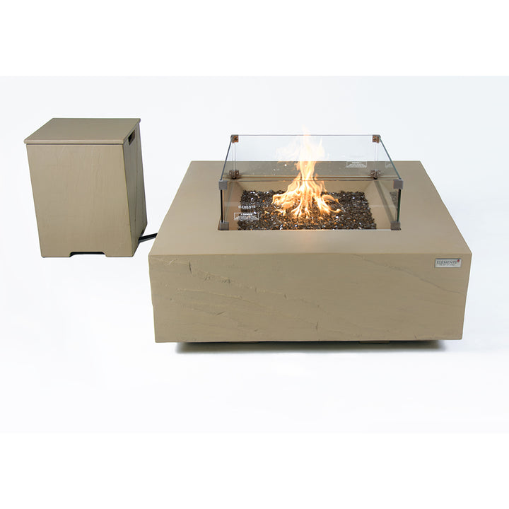 Uluru Outdoor Sunlight Yellow Fire Pit Table - Select Fuel Type