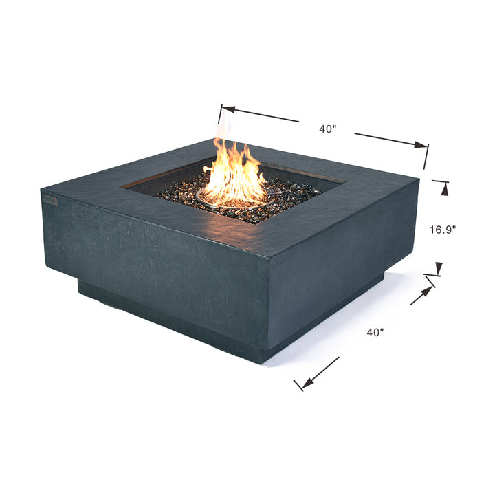 Bergen Outdoor Dark Grey Fire Pit Table - Select Fuel Type