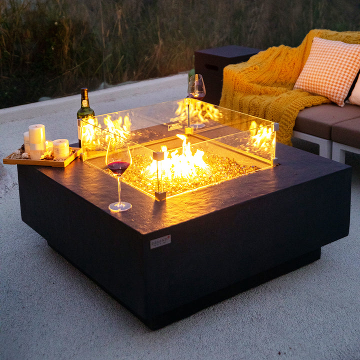 Bergen Outdoor Dark Grey Fire Pit Table - Select Fuel Type