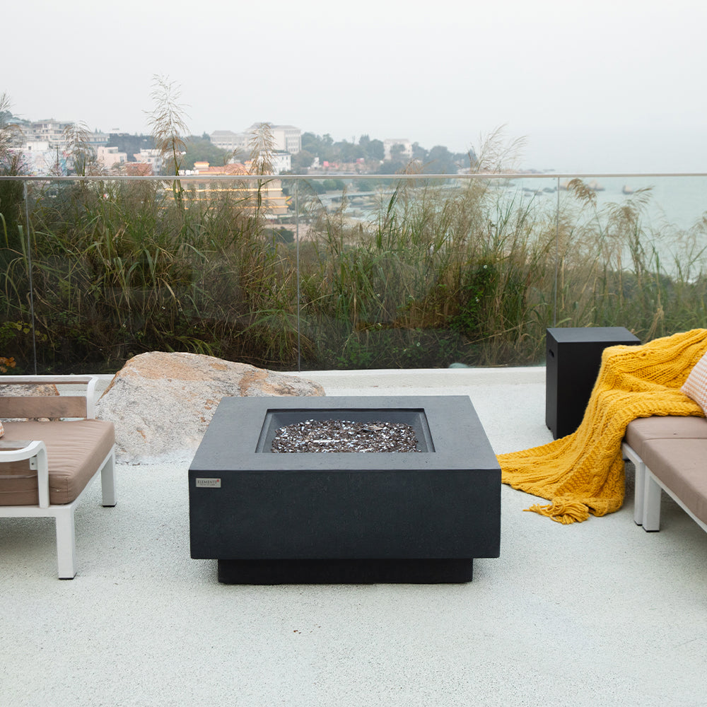 Bergen Outdoor Dark Grey Fire Pit Table - view 5