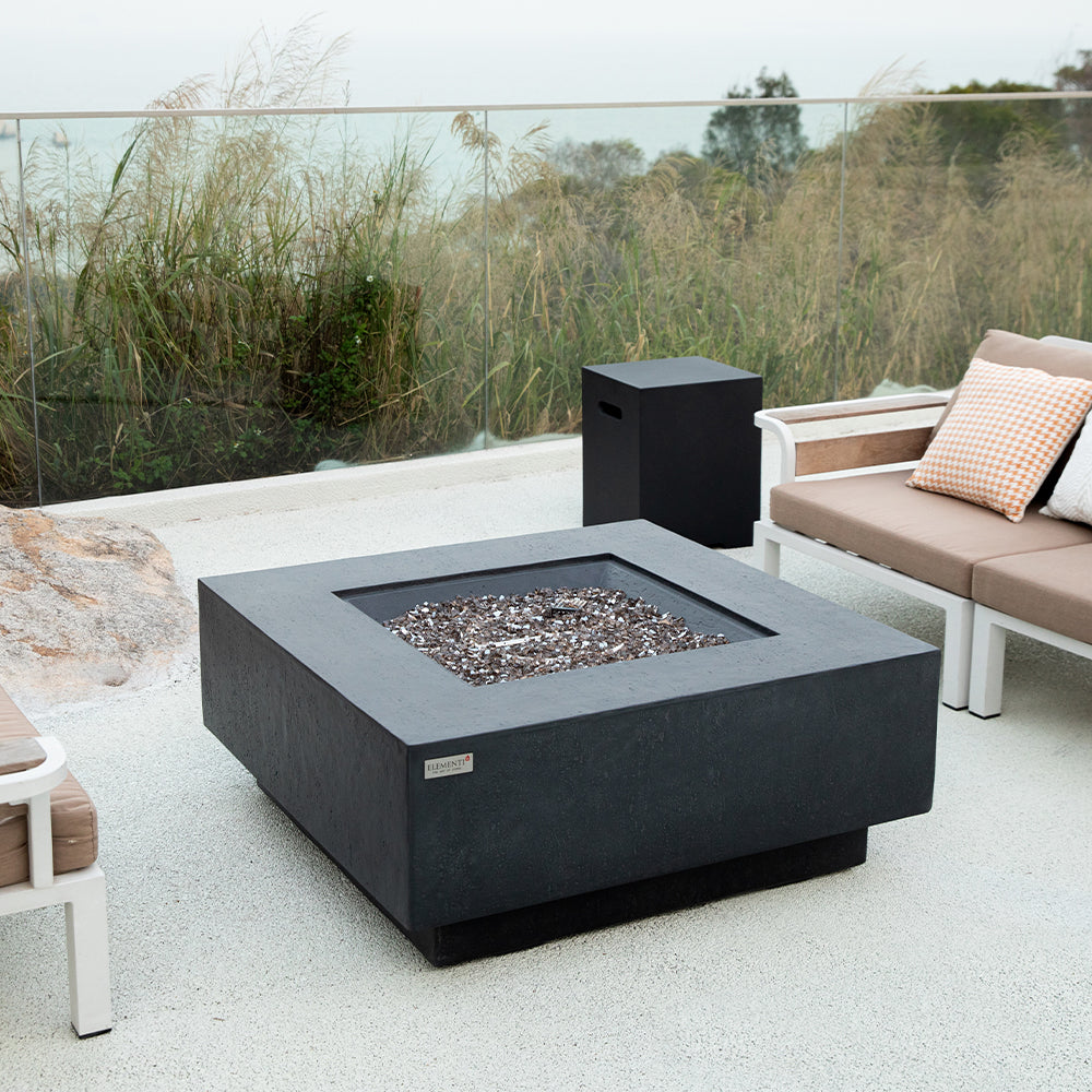 Bergen Outdoor Dark Grey Fire Pit Table - Select Fuel Type