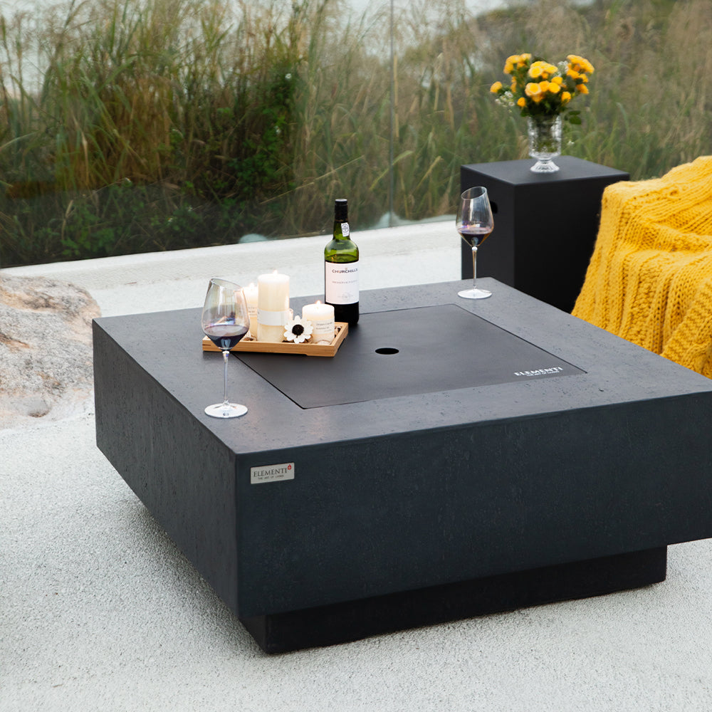 Bergen Outdoor Dark Grey Fire Pit Table - Select Fuel Type