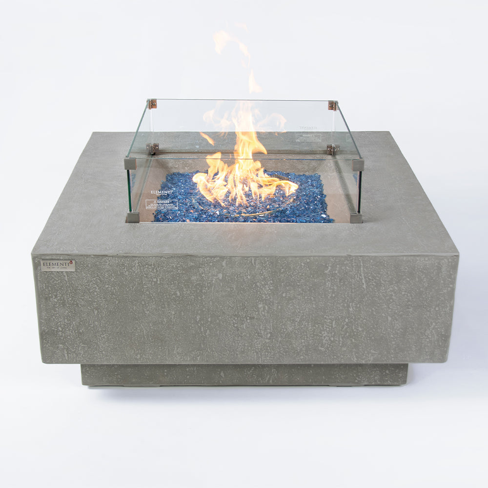 Victoria Outdoor Light Grey Fire Pit Table - Select Fuel Type