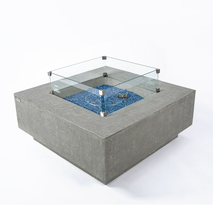 Victoria Outdoor Light Grey Fire Pit Table - Select Fuel Type