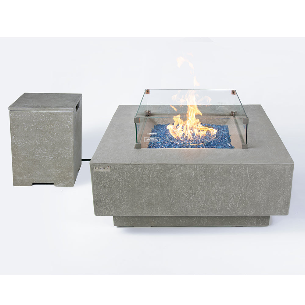 Victoria Outdoor Light Grey Fire Pit Table - Select Fuel Type