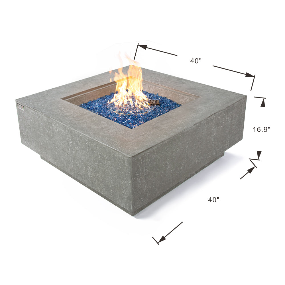 Victoria Outdoor Light Grey Fire Pit Table - Select Fuel Type