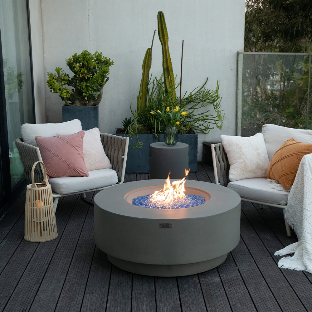 Colosseo Outdoor Light Grey Fire Pit Bowl - Select Fuel Type