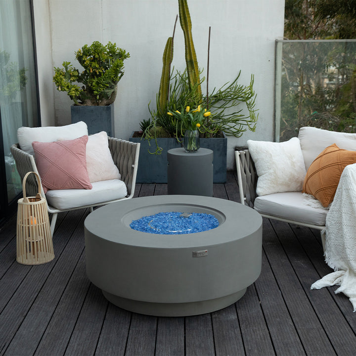 Colosseo Outdoor Light Grey Fire Pit Bowl - Select Fuel Type