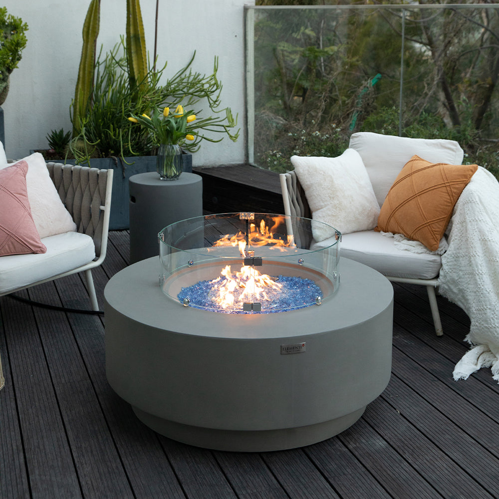 Colosseo Outdoor Light Grey Fire Pit Bowl - Select Fuel Type