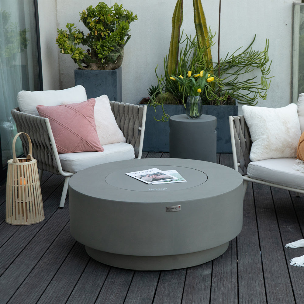 Colosseo Outdoor Light Grey Fire Pit Bowl - Select Fuel Type