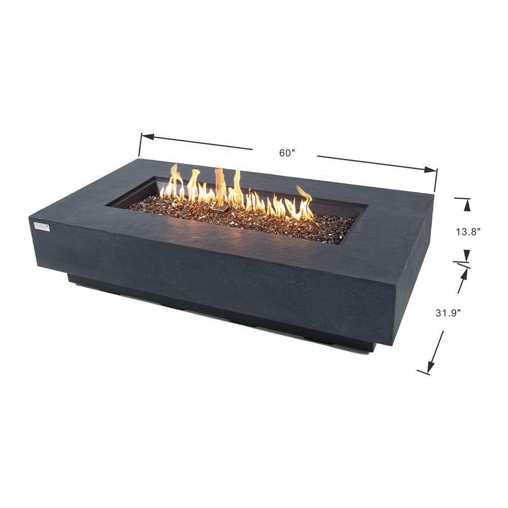 Positano Outdoor Dark Grey Fire Pit Table - Select Fuel Type