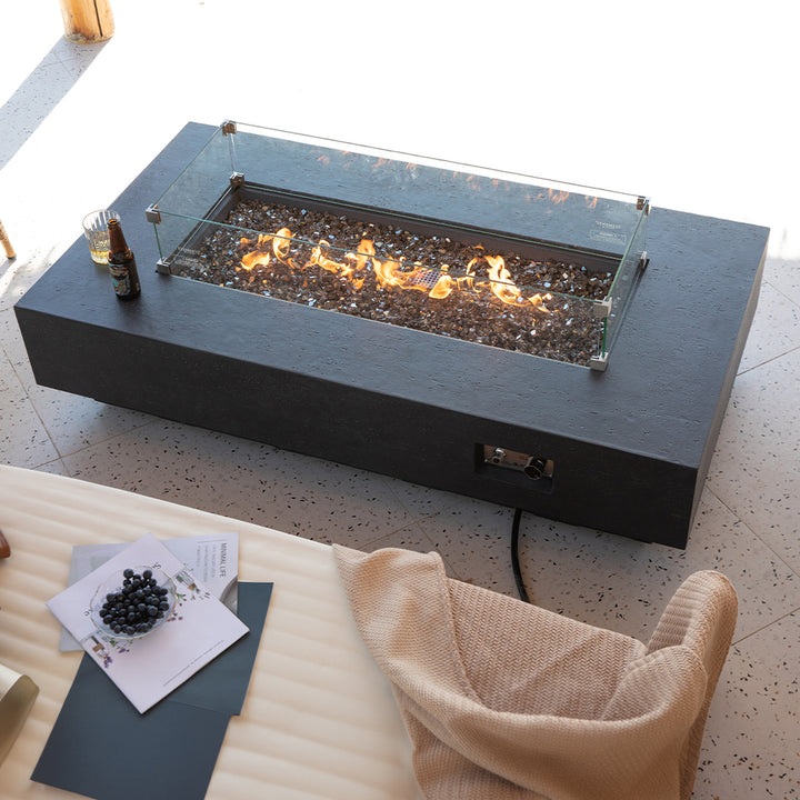 Positano Outdoor Dark Grey Fire Pit Table - Select Fuel Type