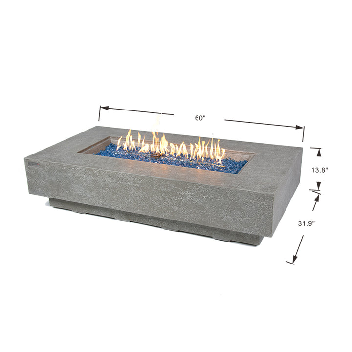 Riviera Outdoor Light Grey Fire Pit Table - Select Fuel Type