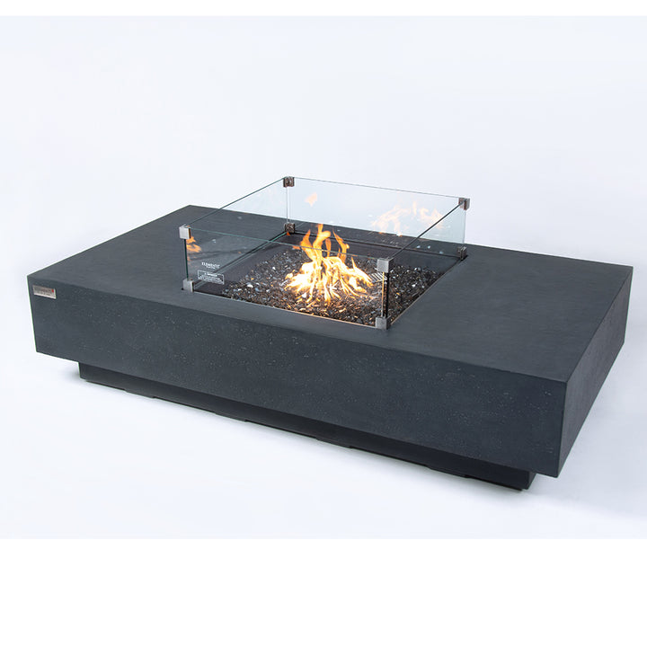 Cannes Outdoor Dark Grey Fire Pit Table - Select Fuel Type