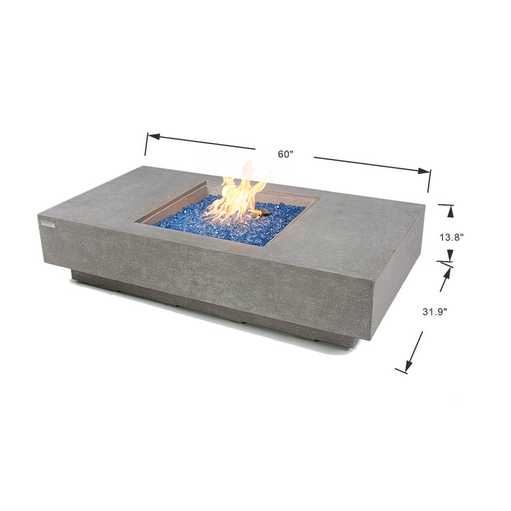 Monte Carlo Outdoor Light Grey Fire Pit Table - Select Fuel Type