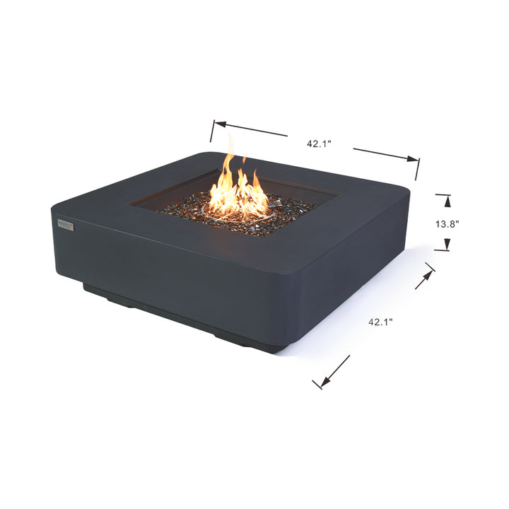 Bergamo Outdoor Dark Grey Fire Pit Table - Select Fuel Type