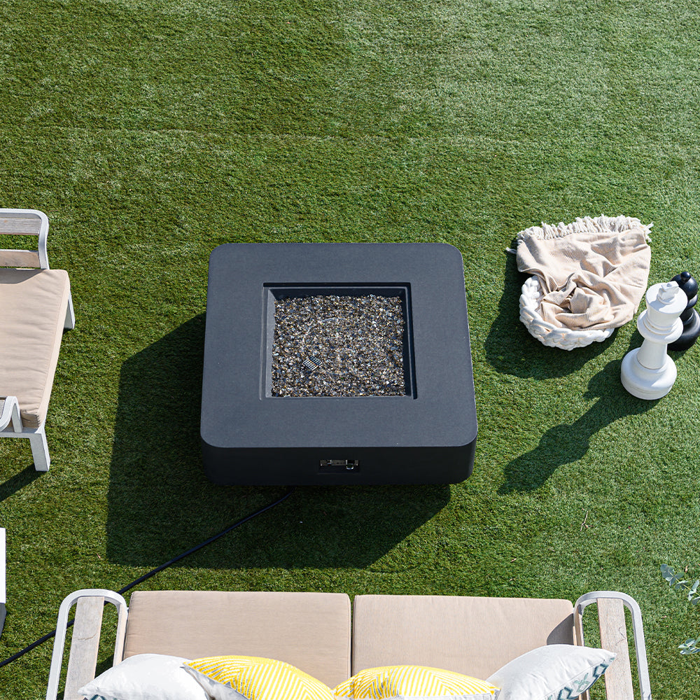 Bergamo Outdoor Dark Grey Fire Pit Table - Select Fuel Type