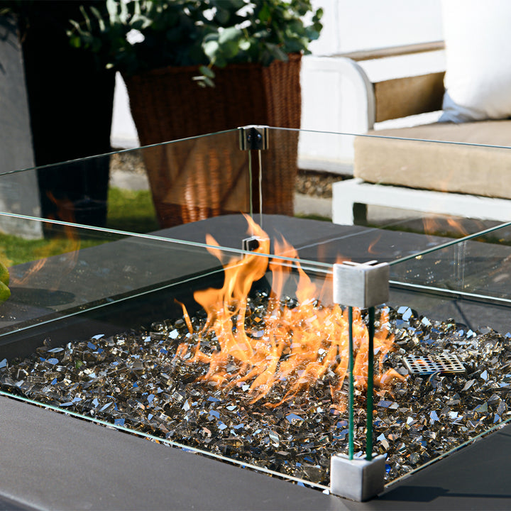 Bergamo Outdoor Dark Grey Fire Pit Table - Select Fuel Type