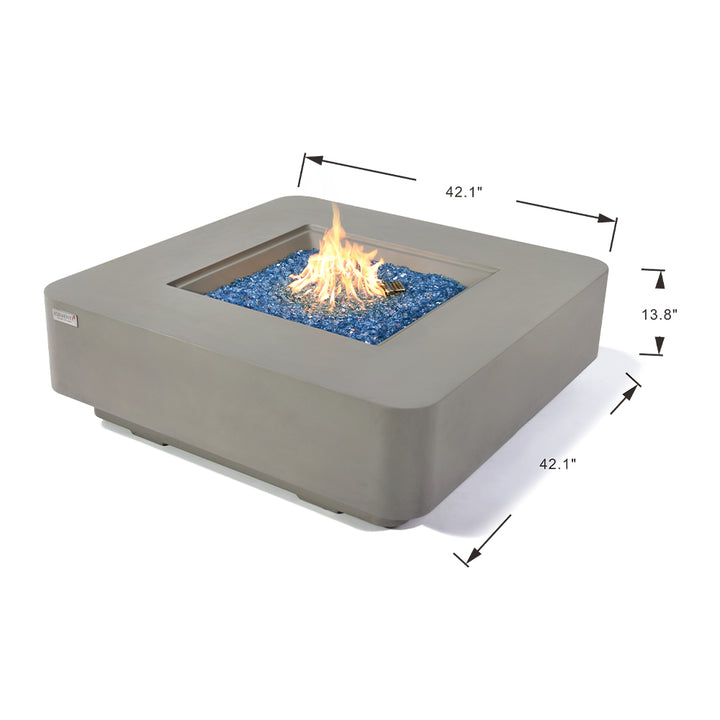 Lucerne Outdoor Light Grey Fire Pit Table - Select Fuel Type