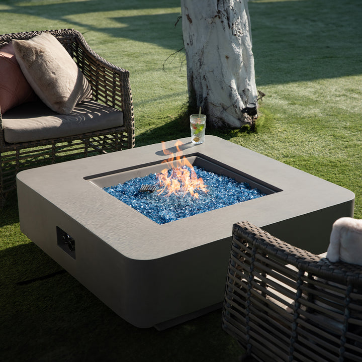 Lucerne Outdoor Light Grey Fire Pit Table - Select Fuel Type