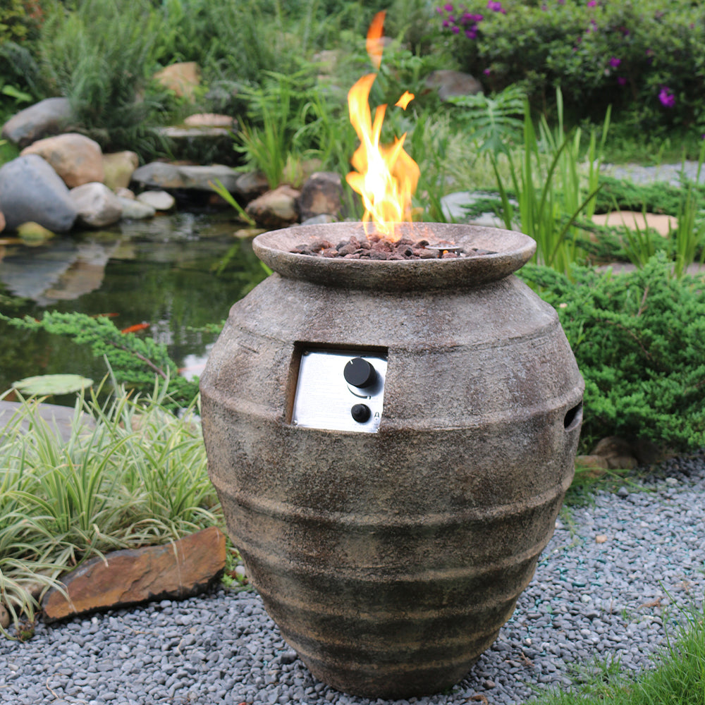 Pompeii Outdoor Tube Fire Pit Table - Liquid Propane