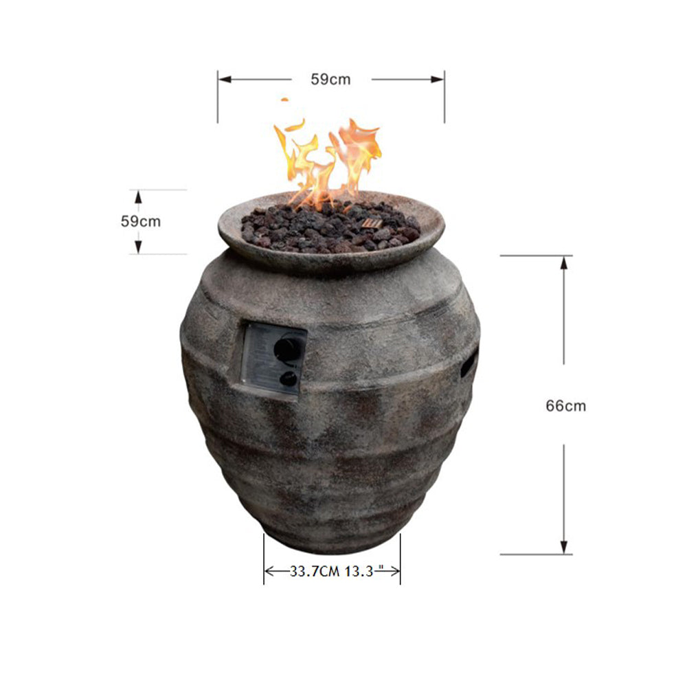 Pompeii Outdoor Tube Fire Pit Table - Liquid Propane - view 3