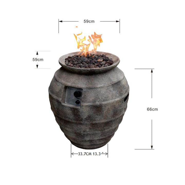 Pompeii Outdoor Tube Fire Pit Table - Liquid Propane