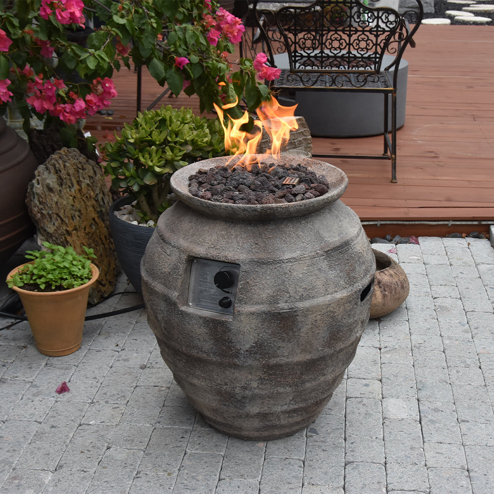 Pompeii Outdoor Tube Fire Pit Table - Liquid Propane - view 4