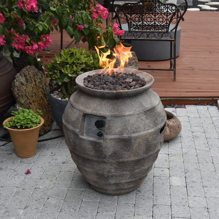 Pompeii Outdoor Tube Fire Pit Table - Liquid Propane