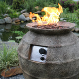 Pompeii Outdoor Tube Fire Pit Table - Liquid Propane