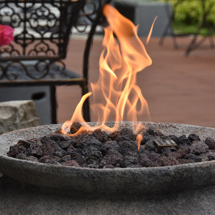 Pompeii Outdoor Tube Fire Pit Table - Liquid Propane