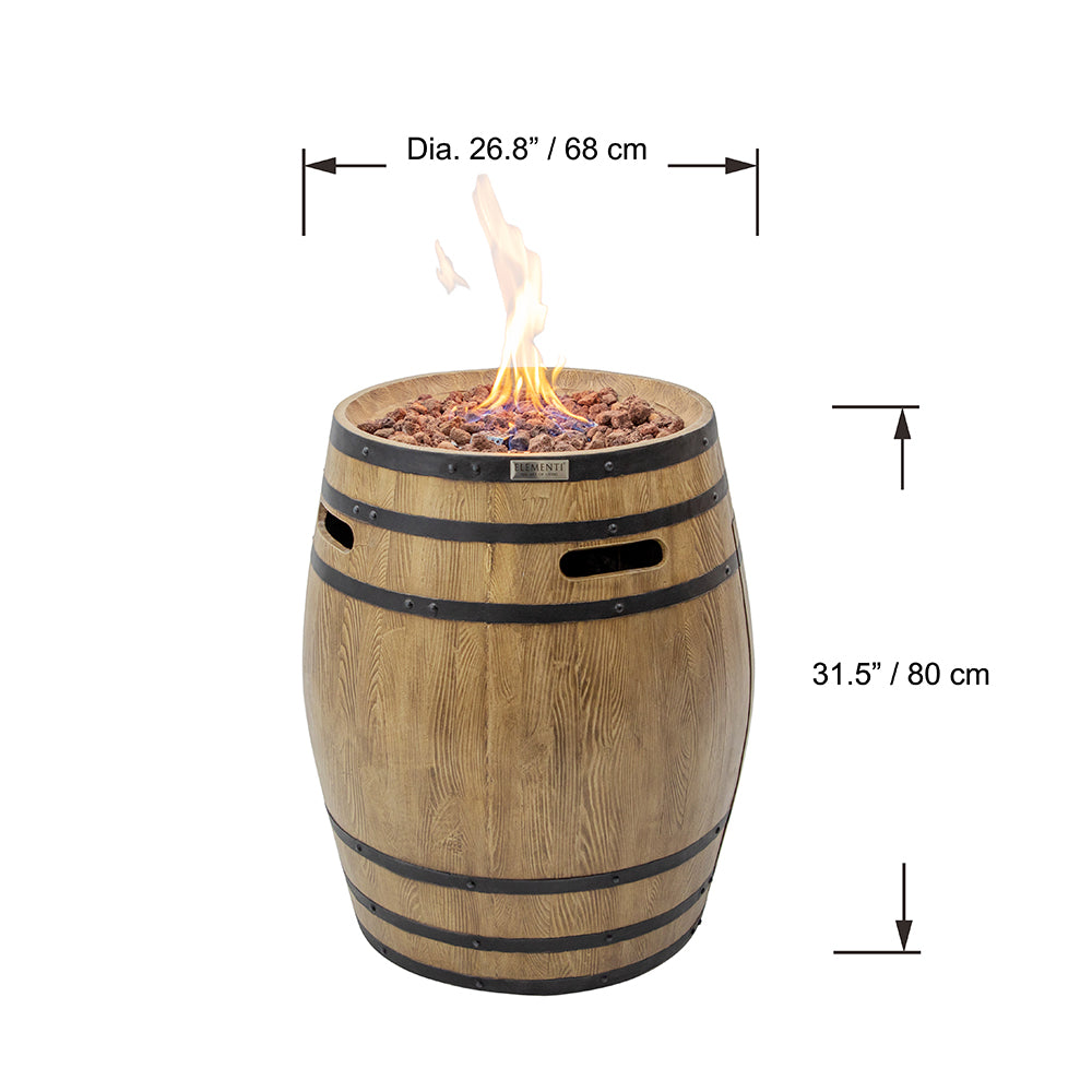 Napa Barrel Outdoor Fire Pit Table Reinforced Concrete - 27 Inch - Liquid Propane - view 3